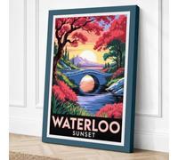 Waterloo at Sunset Vintage Canvas Wall Art Print 24x16 Inch | Ready to Hang, Gallery Wrapped, Fade-Resistant Inks, Securely Packaged, UK Made