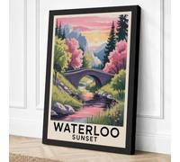 Waterloo at Sunset Vintage Canvas Wall Art Print 24x16 Inch | Ready to Hang, Gallery Wrapped, Fade-Resistant Inks, Securely Packaged, UK Made
