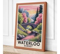 Waterloo at Sunset Vintage Canvas Wall Art Print 30x20 Inch | Ready to Hang, Gallery Wrapped, Fade-Resistant Inks, Securely Packaged, UK Made