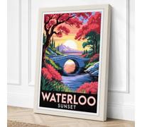 Waterloo at Sunset Vintage Canvas Wall Art Print 30x20 Inch | Ready to Hang, Gallery Wrapped, Fade-Resistant Inks, Securely Packaged, UK Made