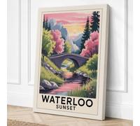 Waterloo at Sunset Vintage Canvas Wall Art Print 36x24 Inch | Ready to Hang, Gallery Wrapped, Fade-Resistant Inks, Securely Packaged, UK Made