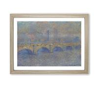 Waterloo Bridge In London Vol.1 By Claude Monet Classic Painting Framed Print | A3 Oak Framed Wall Art | Ready to Hang | Classic Cityscape Picture | Living Room Bedroom Lounge Office