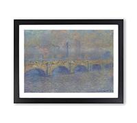 Waterloo Bridge In London Vol.1 By Claude Monet Classic Painting Framed Print | A4 Black Framed Wall Art | Ready to Hang | Classic Cityscape Picture | Living Room Bedroom Lounge Office