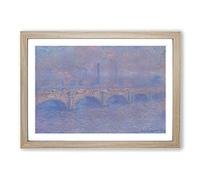 Waterloo Bridge in London Vol.1 by Claude Monet Framed Print | A2 Oak Framed Wall Art | Ready to Hang | Modern Cityscape Picture | Living Room Bedroom Lounge Office