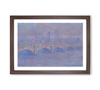 Waterloo Bridge in London Vol.1 by Claude Monet Framed Print | A2 Walnut Framed Wall Art | Ready to Hang | Modern Cityscape Picture | Living Room Bedroom Lounge Office