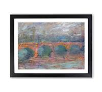 Waterloo Bridge In London Vol.2 By Claude Monet Classic Painting Framed Print | A4 Black Framed Wall Art | Ready to Hang | Classic Cityscape Picture | Living Room Bedroom Lounge Office