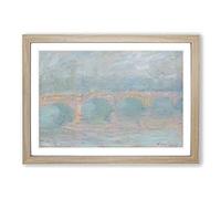Waterloo Bridge in London Vol.2 by Claude Monet Framed Print | A2 Oak Framed Wall Art | Ready to Hang | Modern Cityscape Picture | Living Room Bedroom Lounge Office