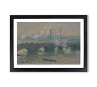 Waterloo Bridge in London Vol.3 by Claude Monet Framed Print | A2 Black Framed Wall Art | Ready to Hang | Modern Cityscape Picture | Living Room Bedroom Lounge Office