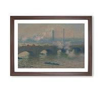 Waterloo Bridge in London Vol.3 by Claude Monet Framed Print | A2 Walnut Framed Wall Art | Ready to Hang | Modern Cityscape Picture | Living Room Bedroom Lounge Office