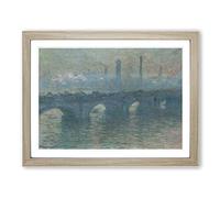 Waterloo Bridge In London Vol.4 By Claude Monet Classic Painting Framed Print | A2 Oak Framed Wall Art | Ready to Hang | Classic Cityscape Picture | Living Room Bedroom Lounge Office