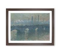 Waterloo Bridge In London Vol.4 By Claude Monet Classic Painting Framed Print | A3 Walnut Framed Wall Art | Ready to Hang | Classic Cityscape Picture | Living Room Bedroom Lounge Office