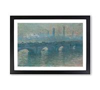 Waterloo Bridge in London Vol.4 by Claude Monet Framed Print | A2 Black Framed Wall Art | Ready to Hang | Modern Cityscape Picture | Living Room Bedroom Lounge Office