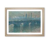 Waterloo Bridge in London Vol.4 by Claude Monet Framed Print | A2 Oak Framed Wall Art | Ready to Hang | Modern Cityscape Picture | Living Room Bedroom Lounge Office