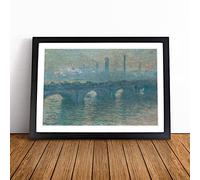 Waterloo Bridge In London Vol.4 By Claude Monet | Framed Wall Art Print | Modern Home Decor Picture | Ready to Hang Artwork for Living Room, Bedroom, Kitchen or Office | Multiple Sizes
