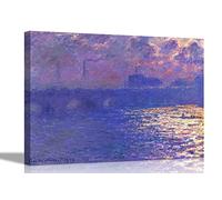 Waterloo Bridge Sunlight Effect Claude Monet Canvas Prints Framed Wall Art Wall Decor Stretched Ready to Hang 30 x 20cm (12 x 8 inches)