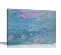Waterloo Bridge Version 2 By Claude Monet Canvas Pictures Framed Prints Wall Art Framed Hanging Artwork 101 x 76cm (40 x 30 inches)