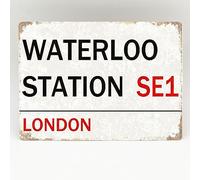 Waterloo Station Metal Sign London Street Road Door Retro Wall Train Plaque Outdoor Decoration Plaque 8X12 inch