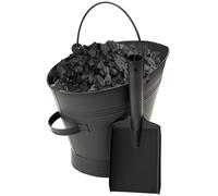 Waterloo Style Fireplace Coal Scuttle Mat Finish Black Bucket Hod with Shovel by Crystals®