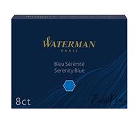 Waterman - 2 X 8 Washable Blue Serenity Ink Cartridges In Carton Box