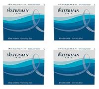 Waterman 4 Cases of 6 International Short Cartridges for Fountain Pen Serenity Blue Ink (Florida Blue)