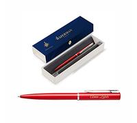 Waterman Allure Ballpoint Pen with Engraving, Gift for Man and Women, Inspired by Parisian Fashion, Personalised, Engraved, Blue Ink, Medium Tip (Red, Ballpoint Pen)