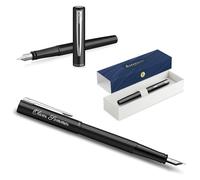 Waterman Allure Engraved Fountain Pen - Personalised Luxury Writing Instrument - Elegant Writing Pen Gift for Men & Women Blue Ink (Black C.T.)