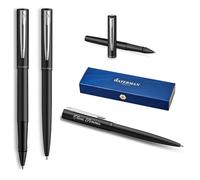 Waterman Allure Engraved Writing Set - Ballpoint Pen & Rollerball Pen Set Personalised - Luxury Writing Instrument Set in Black - Elegant Gift for Men & Women (Black C.T.)