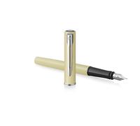 Waterman Allure Premium Fountain Pen | Yellow Pastel Lacquer with Chrome Trim | Fine Nib | Black Ink | Gift Boxed