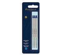 Waterman Ballpoint Pen Refill, Medium Point, Blue Ink, 3 Count
