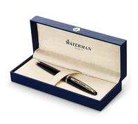 Waterman Carène Black Sea Vulpen, hoogglans zwart & 23k gouden clip, medium penp