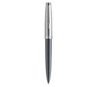 Waterman Emblème Deluxe Ballpoint Pen, Grey with Chrome Trim, Medium Point with Blue Refill, Gift Box