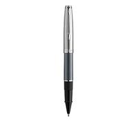Waterman Emblème Deluxe Rollerball Pen, Grey with Chrome Trim, Fine Point with Black Refill, Gift Box