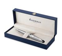 Waterman Expert Ballpoint Pen | Stainless Steel with Chrome Trim, Medium Nib with Blue Ink Refill, Gift Box