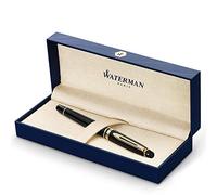 Waterman Expert Fountain Pen | Gloss Black with 23k Gold Trim | Fine Nib | Gift Box