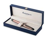Waterman Expert Fountain Pen | Metallic Rose Gold Lacquer with Ruthenium Trim | Fine PVD Coated Stainless Steel Nib | Blue Ink | With Gift Box