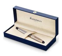 Waterman Expert Rollerball Pen | Stainless Steel with 23k Gold Trim | Fine Point | Black Ink | Gift Box