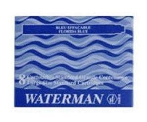 Waterman Florid Blue Ink Cartridges, 8 Cartridges