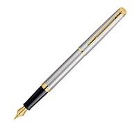 Waterman Hemisphere Stainless Steel Fountain Pen with Gold Tip, Elegant Design