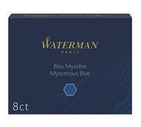 Waterman Fountain Pen Refill Ink Cartridges | Long Standard | Mysterious Blue | 8 Count