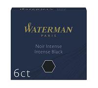 Waterman Fountain Pen Refill Ink Cartridges | Standard International (Short) | Intense Black | 6 Count