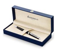 Waterman Hemisphere Ballpoint Pen | Gloss Black with Chrome Trim | Medium Point | Blue Ink | Gift Box