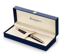 Waterman Hémisphère Ballpoint Pen | Matte Black with 23k Gold Trim | Medium Point | Blue Ink | Gift Box