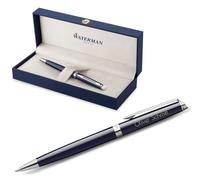 Waterman Hémisphère Engraved Ballpoint Pen - Personalised Luxury Writing Instrument - Elegant Gift for Men and Women - Blue Ink (BLUE C.C.)