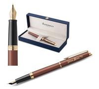 Waterman Hémisphère Engraved Fountain Pen - Personalised Gift for Men and Women - Blue Ink, Medium Nib, Elegant Design Inspired by Paris Fashion (Copper Red G.T.)