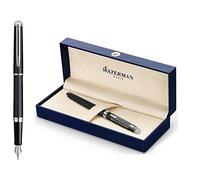 Waterman Hémisphère Engraved Fountain Pen - Personalised Luxury Writing Instrument Elegant Writing Pen Gift for Men and Women Blue Ink (Matte Black C.T.)
