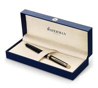 Waterman Hemisphere Fountain Pen | Matte Black with 23 k Gold Trim | Medium Nib | Blue Ink | Gift Box