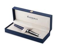 Waterman Hémisphère Rollerball Pen | Black & Blue Lacquer with Palladium Coated Trim | Fine Point | Black Ink | Gift Box