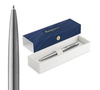 Waterman Impression Ballpoint Pen | Medium Tip with Blue Ink Refill | Stainless Steel with Palladium-Coated Trim | Gift Box