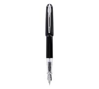 Waterman Kultur Fountain Pen, Black with Chrome Trim, Fine Nib with Blue Ink