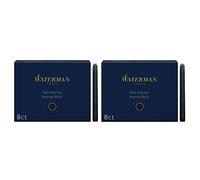 Waterman Large Standard Ink Cartridges Permanent Black - 2 x Box of 8